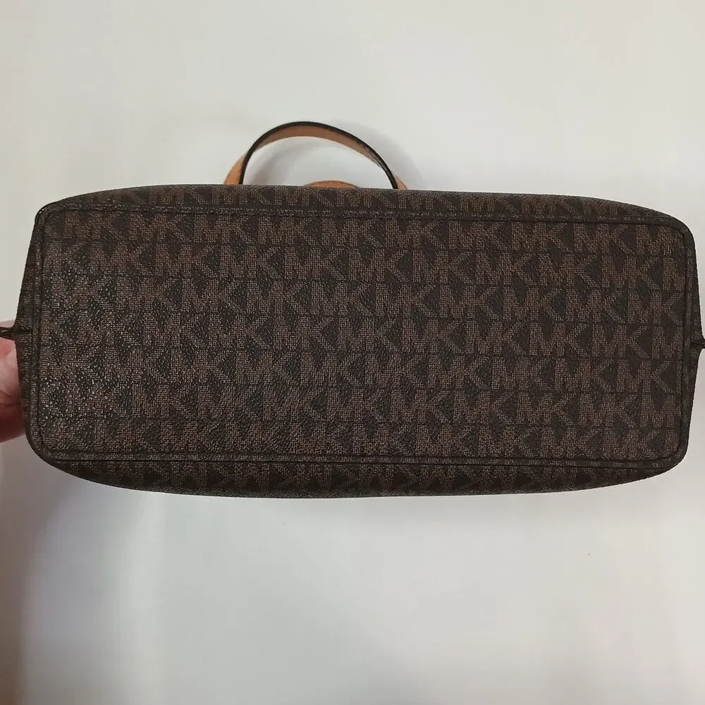 Michael Kors Emilia Small Satchel Bag Crossbody Handbag Purse Brown Black